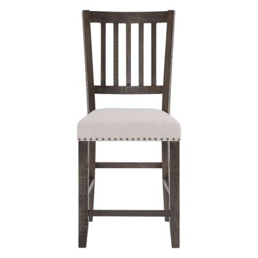 Willow Creek Slatback Upholstered Counter Stool Set of 2 In Distressed Brown