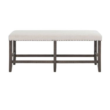 Willow Creek Counter Height Dining Bench In Distressed Brown
