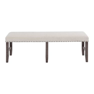 Willow Creek Upholstered Dining Bench In Distressed Brown