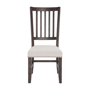 Willow Creek Upholstered Slatback Chair Set of 2 In Distressed Brown