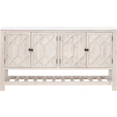 Bella Antique Willow Media Sideboard In White Wash Pine