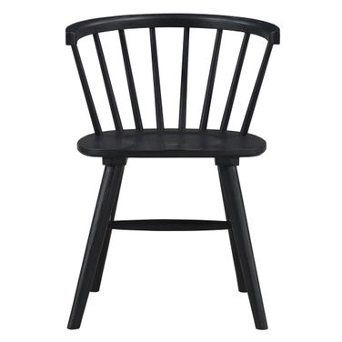 Willow Solid Wood Dining Chair Set of 2 In Black