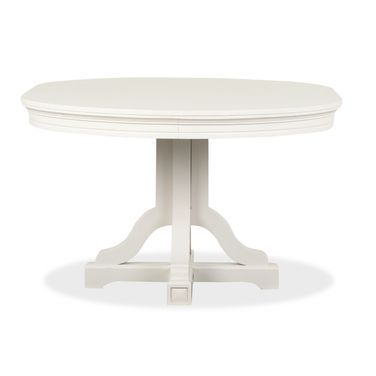 Willowbrook Extendable 48 Inch Round Dining Table In Egg Shell White