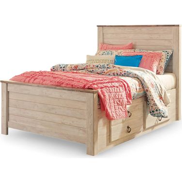 Willowton Whitewash Full Storage Panel Bed