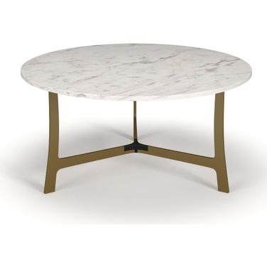 Wilma Marble Coffee Table In Gold and White