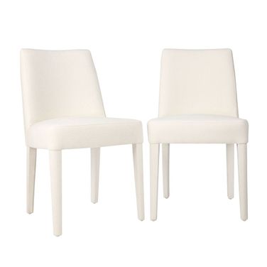Wilson Upholstered Vintage Dining Chair Set of 2 In Ivory