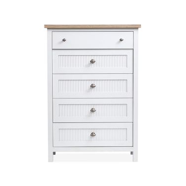 Windmill Harbour Drawer Chest In White Whisp and Sand