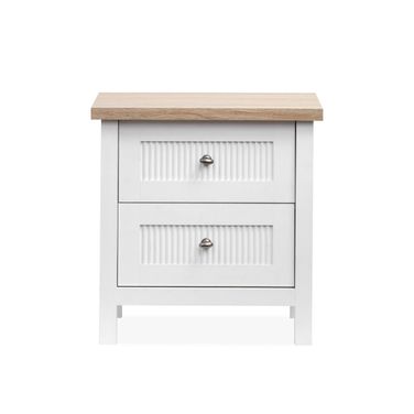 Windmill Harbour Drawer Nightstand In White Whisp and Sand