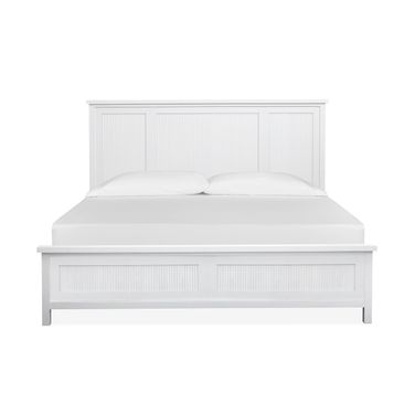Windmill Harbour King Panel Bed In White Whisp and Sand