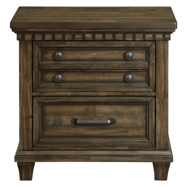 Windom 2-Drawer Nightstand with USB In Charcoal