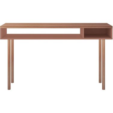 Windsor 47.24 Modern Console Accent Table Entryway With 2 Shelves In Ceramic Pink And Nature