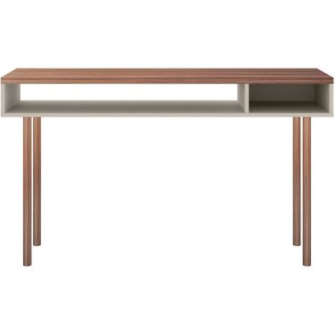 Windsor 47.24 Modern Console Accent Table Entryway With 2 Shelves In Off White And Nature