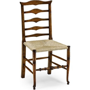 Windsor Triangular Detail Ladder Back Chair With Rush Seat