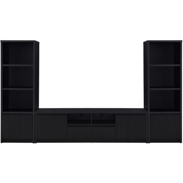 Winfield 3-Piece Entertainment Center 78 Inch TV Stand In Black