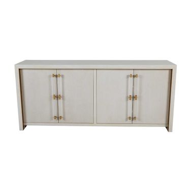Winford Cabinet In Cerused White and Stained Gold