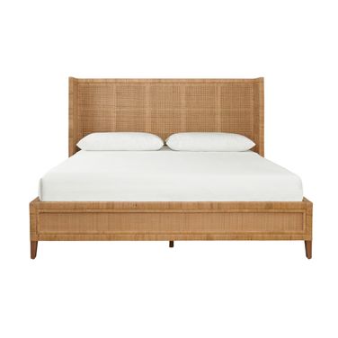 Winged Platform King Bed In Brown