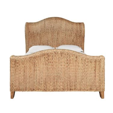 Winged Queen Bed In Brown