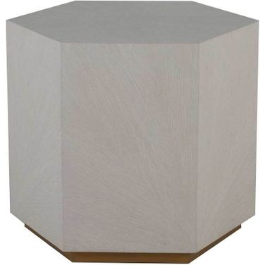 Winslet Side Table In Cerused White and Stained Gold