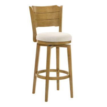 Winsley Swivel Bar Height Bar Stool In Amber Glow and White