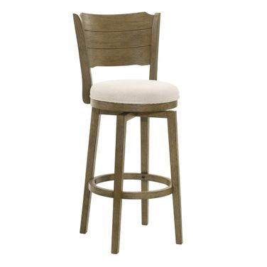 Winsley Swivel Bar Height Bar Stool In Putty Brown and White