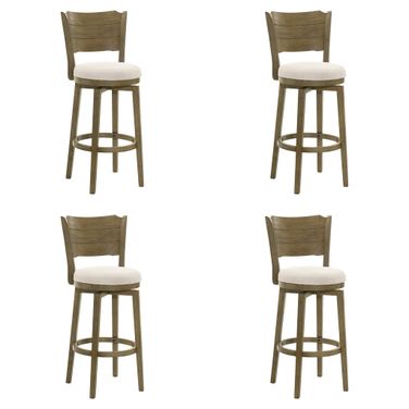 Winsley Swivel Bar Height Bar Stool Set of 4 In Putty Brown and White