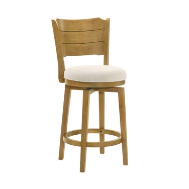 Winsley Swivel Counter Height Bar Stool In Amber Glow and White