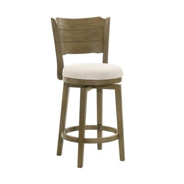 Winsley Swivel Counter Height Bar Stool In Putty Brown and White