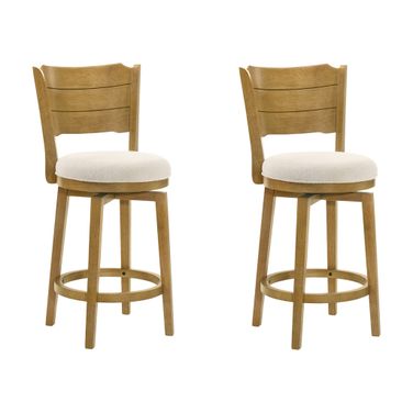 Winsley Swivel Counter Height Bar Stool Set of 2 In Amber Glow and White