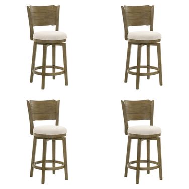 Winsley Swivel Counter Height Bar Stool Set of 4 In Putty Brown and White