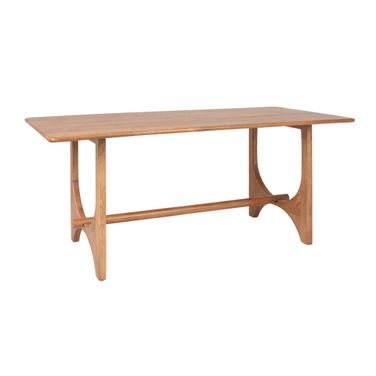 Winslow Mango Wood Rectangular Dining Table with Wishbone Base In Walnut