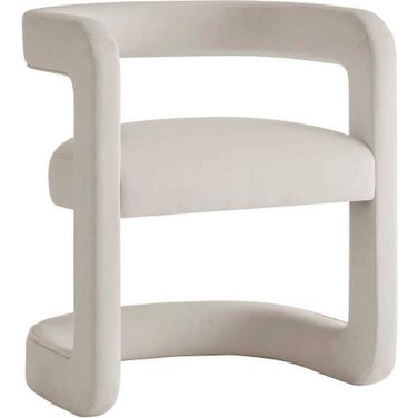 Winslow Performance Velvet Barrel Accent Chair In Alabaster