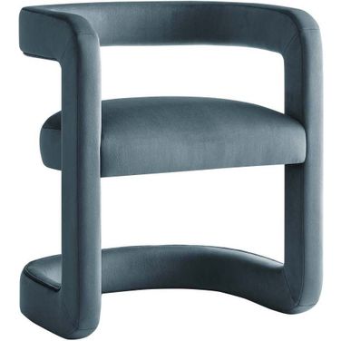 Winslow Performance Velvet Barrel Accent Chair In Blue
