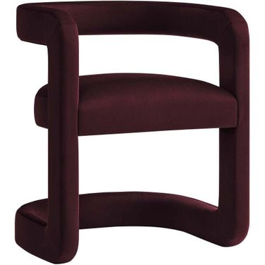 Winslow Performance Velvet Barrel Accent Chair In Mulberry