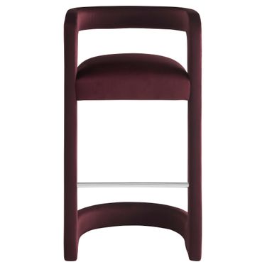 Winslow Performance Velvet Barstool In Mulberry