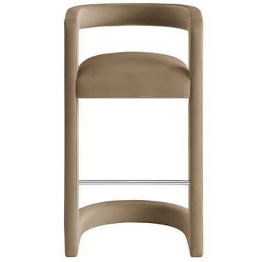 Winslow Performance Velvet Barstool In Taupe