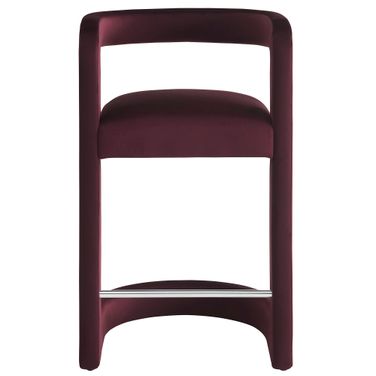 Winslow Performance Velvet Counter Stool In Mulberry