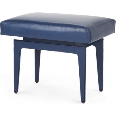 Winston Stool In Navy Blue Leather