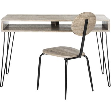 Winta Grey and Black 47 Inch Retro Writing Desk with Matching Chair