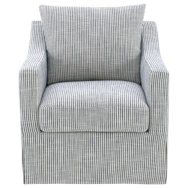 Winter Upholstered Sloped Arm Accent Swivel Chair In Grey