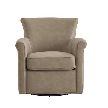 Winton Faux Leather Swivel Accent Chair In Willow
