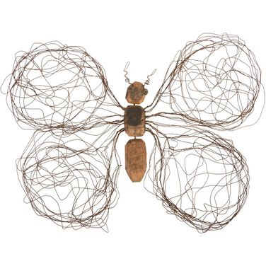 Wire Wing Butterfly In Brown