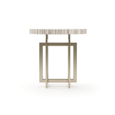 Wish You Were Here Light Round Side Table In Cream
