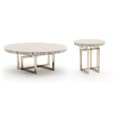 Wish You Were Here Round Occasional Table Set In Cream