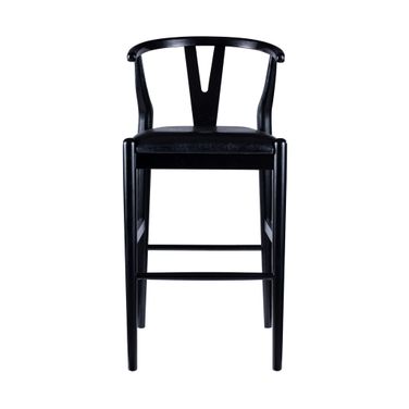 Wishbone Bar Height Kitchen Barstool In Black