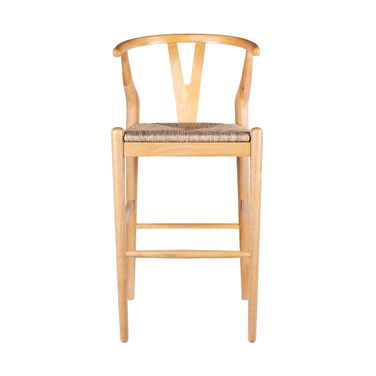 Wishbone Bar Height Kitchen Barstool In Natural