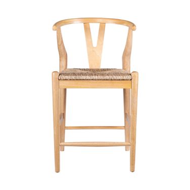 Wishbone Counter Height Kitchen Barstool In Natural