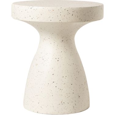Wisp Series Modern Side End Table In Terrazzo White