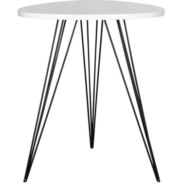 Wolcott Black and White Lacquer Side Table