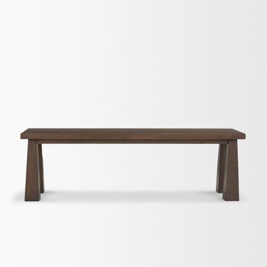 Wolcott Rectangular Solid Wood Bench In Brown