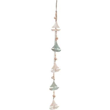 Wood 40 Inch Hanging Sailboat In Blue And White